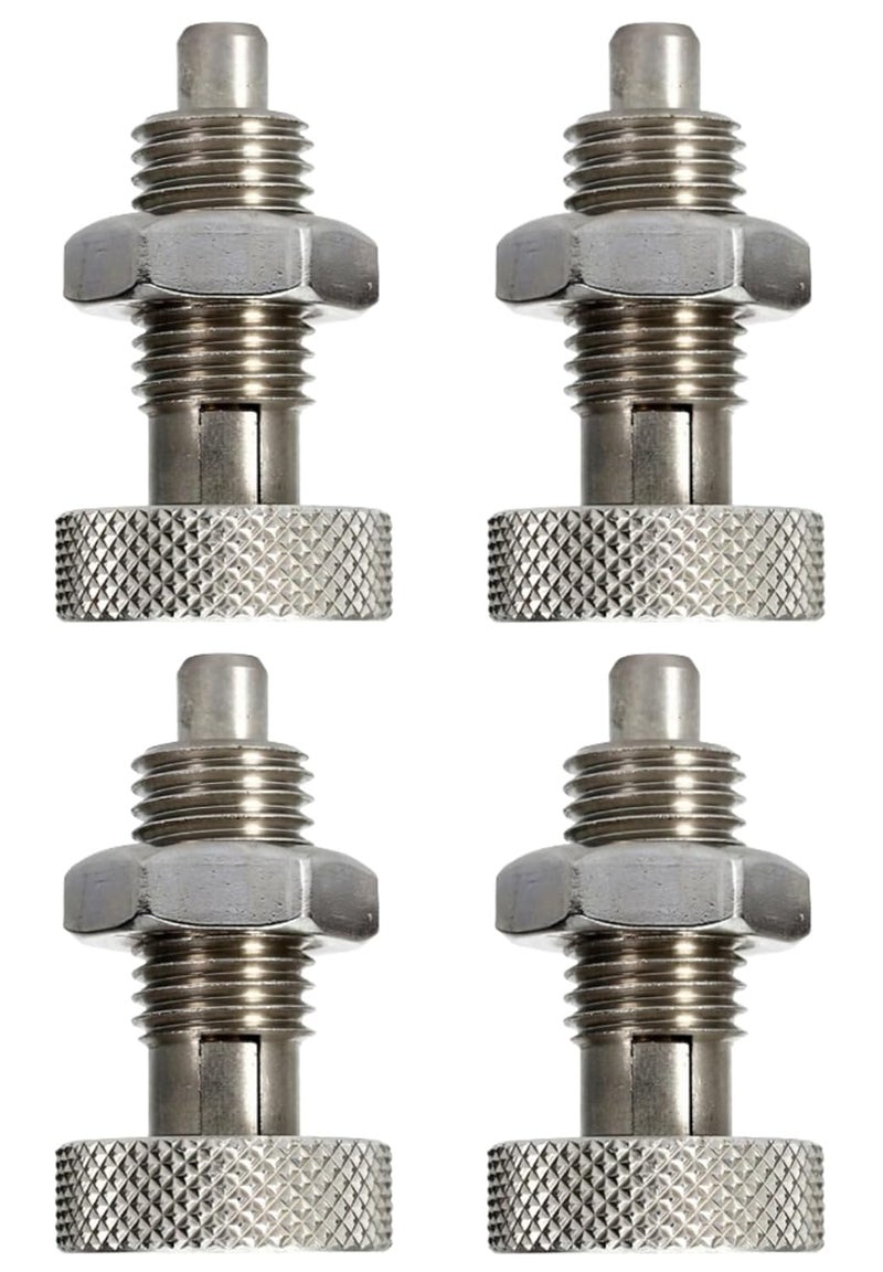 MerciL 4Pcs Hand Retractable Spring Plunger, Stainless Steel Quick Release Pin M6 Lock Out with Knurled Handle for Rolling Toolbox Packout Tool Box Accessories - Image 1